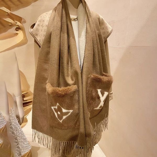 LOUIS VUITTON エシャルプ・カシュ ヴィゾン LV コージー/M77736 プレゼントに最適ルイヴィトン エシャルプ・カシュ ヴィゾン LV