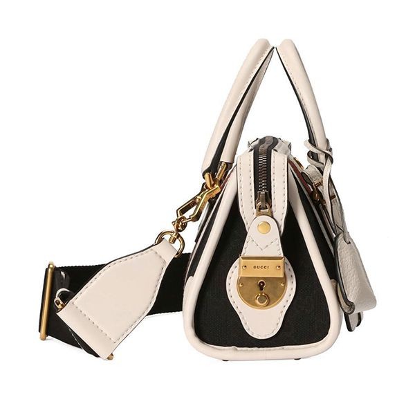 GUCCI★キャンバス ミニ トップハンドルバッグ★すぐ届く！ グッチホースビット1955 ミニ トップハンドル 2WAY ベージュ/白