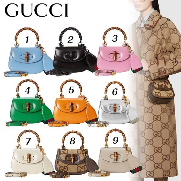 2025SS グッチ バンブー ミニ トップハンドルトートバッグ GUCCI☆バンブー ミニ トップハンドルバッグ☆すぐ届く！ (GUCCI