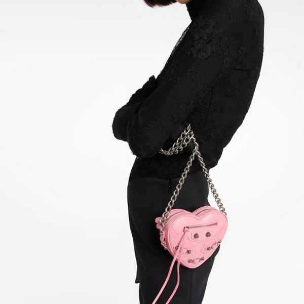 【23SS】BALENCIAGA Cagole ハート チェーン ミニ バッグ レザー 23SS】BALENCIAGA Cagole ハート チェーン ミニ バッグ レザー