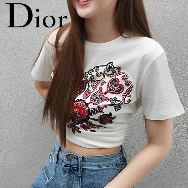 ディオール BEEロゴ入り コットン Tシャツ パロディ