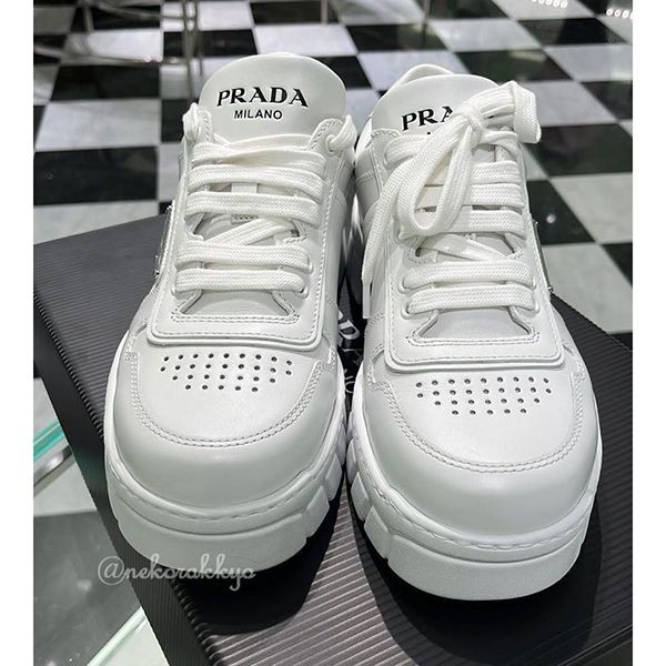 PRADA プラダ メンズ レザー スニーカー 送料・関税込 すぐ届く【PRADA】ユニセックス レザースニーカー (PRADA