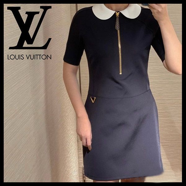 一枚で上品に仕上がる♡【Louis Vuitton】ポロ ワンピース 一枚で優雅に決まる☆】ルイヴィトン ワンピース ロングドレス