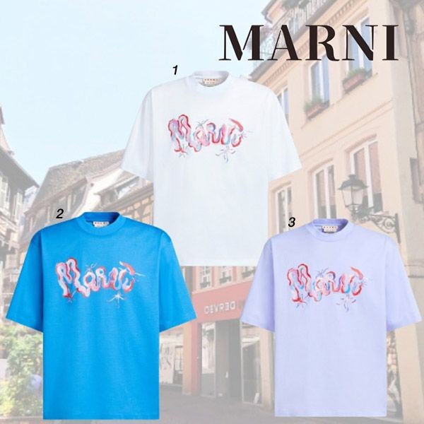 ★Marni★ロゴプリント クルーネックTシャツ MARNI (マルニ) ロゴプリント クルーネック 半袖 Tシャツ Pop