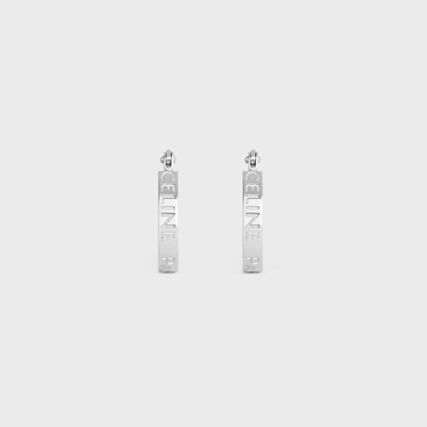 先取り！【セリーヌ】PARIS フープ ロゴ ピアス 偽物460FJ6BRA