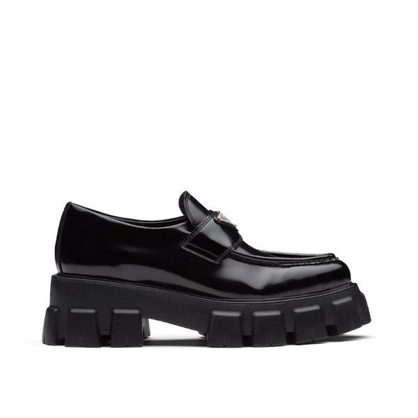 PRADA★モノリス ブラッシュドレザー ポインテッドトゥローファー 37 PRADA☆モノリス ブラッシュドレザー ポインテッドトゥ