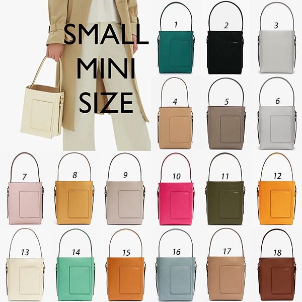 大人の色味◇Bucket Mini バッグ◇VALEXTRA Women's Green Grained Leather Luxury bucket mini bag