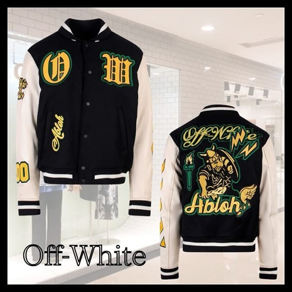 Off-White DIAG BRUSHED VARSITY スタジャン L