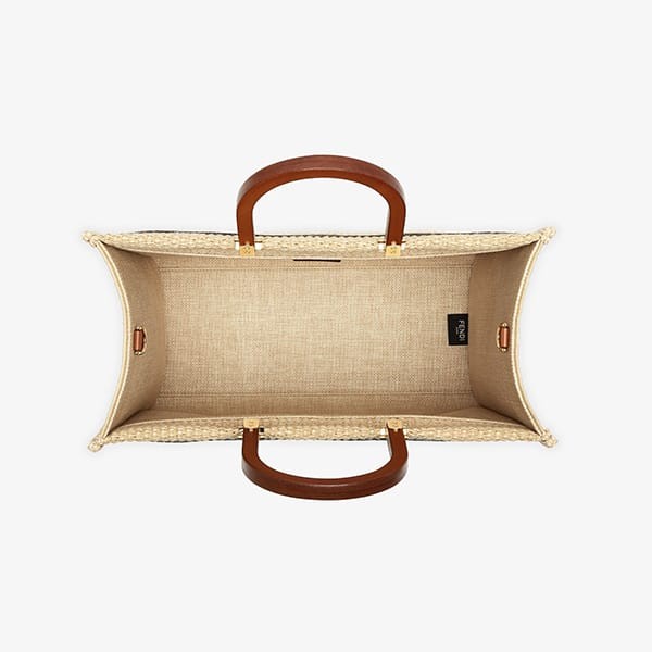 FENDI フェンディサンシャインカゴトートバッグラフィアストロー