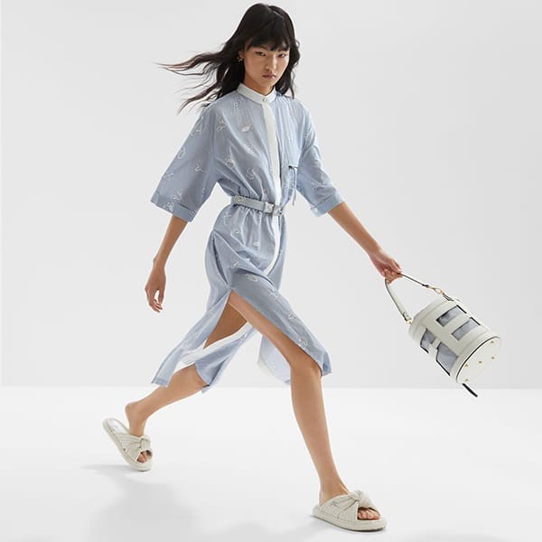 ママ 3点 FENDI 半袖ワンピース グレー キッズサイズ フェンディ FENDI キッズ 子供服 ガールズ ワンピース ドレス