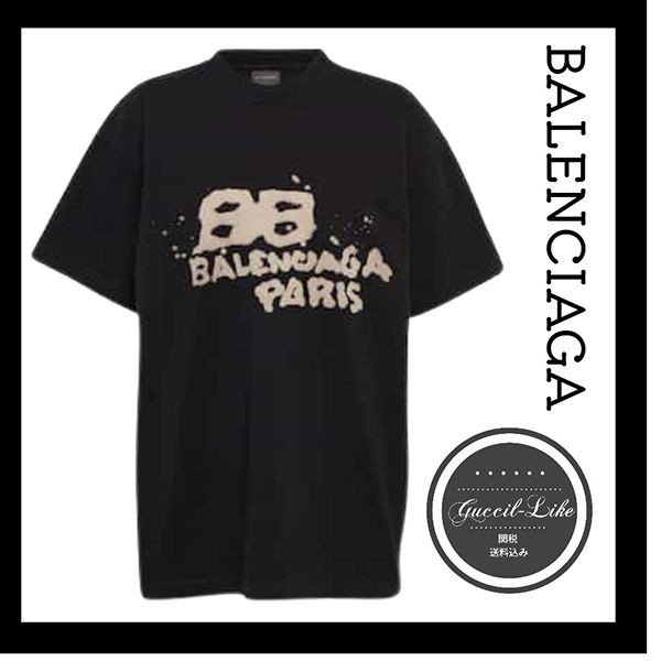 ☆バレンシアガ コピー☆オーバーサイズ ロゴ コットン Tシャツ