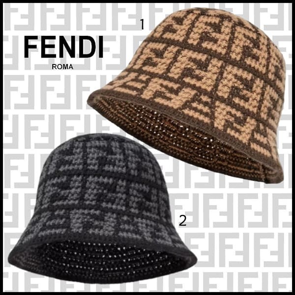 FENDI 麦わら帽子 FFロゴデザイン FENDI 麦わら帽子 FFロゴデザイン