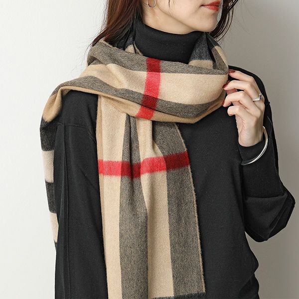 バーバリー マフラー 偽物HALF MEGA CHECK CASHMERE