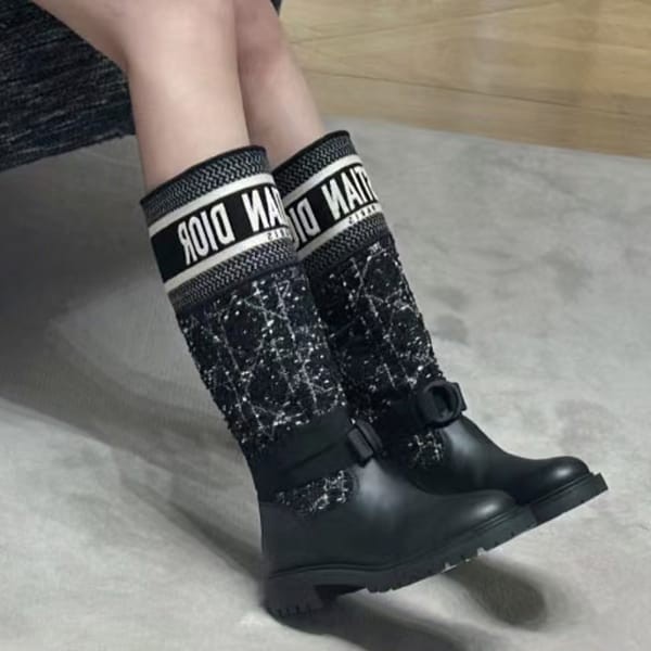 【オシャレ可愛い♪】Dior★ツイードブーツ 完売前に】DIOR ☆ エビデンス ショートブーツ