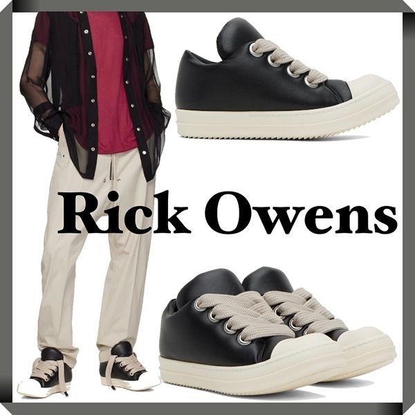 【洗練されたデザイン】RICKOWENS ローカットスニーカー 洗練デザイン♪【リックオウエンス 偽物】カーフスキン