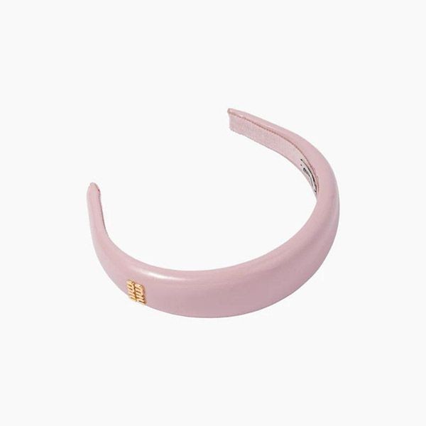 MIU MIU パテントレザー ヘッドバンド ピンク ピンク パテントレザー ヘッドバンド | Miu Miu