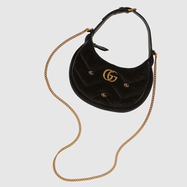 GUCCI★〔GGマーモント〕ハーフムーンシェイプ ミニバッグ★即納 新作もセール価格！グッチ GGマーモント ハーフムーンシェイプ