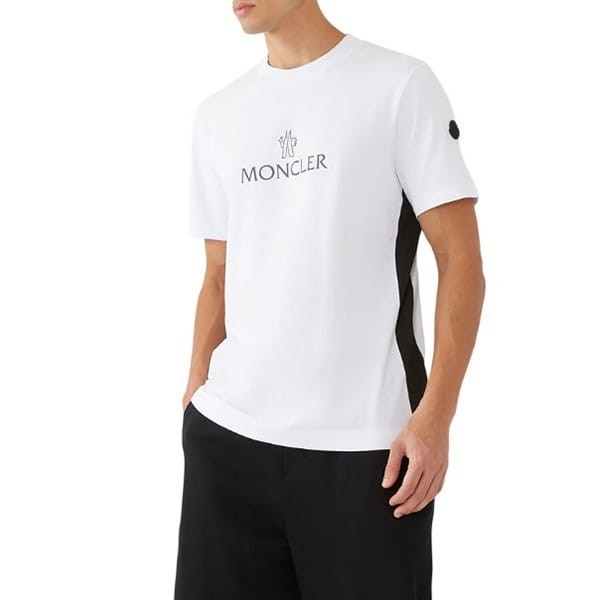 【MONCLER】透かしロゴパッチコットンジャージー半袖Tシャツ/2色 モンクレール コピー コットンジャージ 半袖 Tシャツ2色