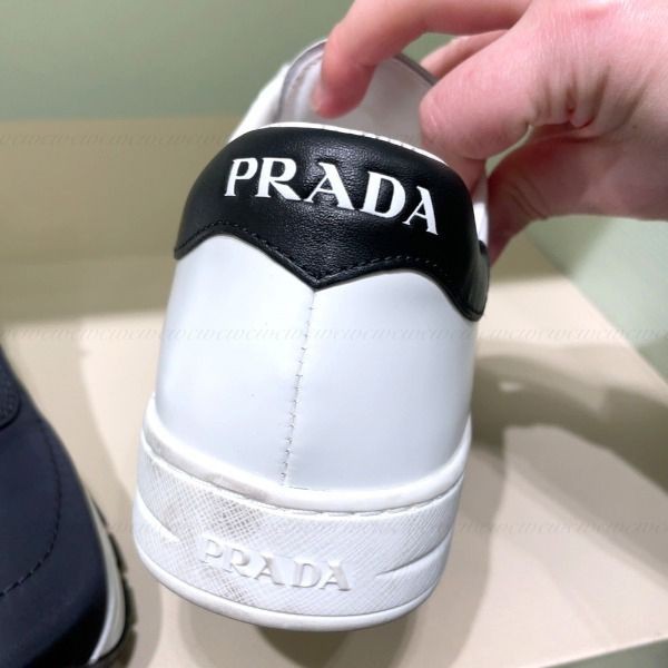【国内発】PRADA レザーローカットスニーカー 1E059M PRADA(プラダ) / ローカットスニーカー/38.5/WHT/レザー/1E059M