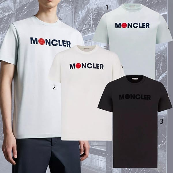 パリ直営店買付！【MONCLER】パッチロゴ厚手Tシャツ☆３色 MONCLERモンクレール 刺繍ロゴパッチ Tシャツ 半袖 (MONCLER/T