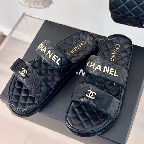 【CHANEL】リボン サンダル CCロゴ 美品 シャネル リボン メッシュ CCロゴ サンダル 37 ミュール