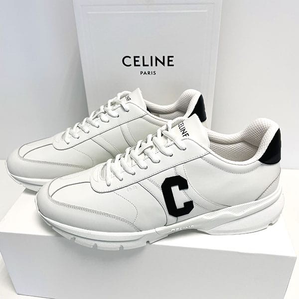 CELINE レザースニーカー アランAS-02 ロゴ 白 メンズ ロゴ入り DESIGNER NEW MEN | CELINE
