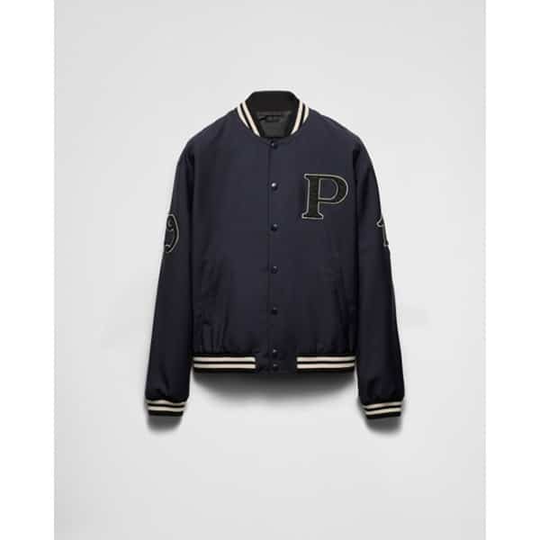 ☆PRADA☆プラダ パッチ付きキッドモヘアボンバージャケット ボンバージャケット PRADA(プラダ) アウター・ジャケット(メンズ