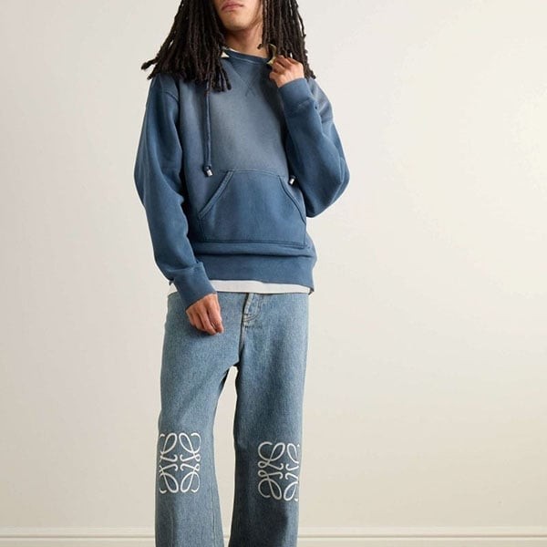 【 LOEWE 】コットン ロゴ フーディ Relaxed fit hoodie in cotton Black - LOEWE