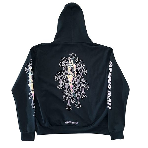 限定★コラボ品【CHROME HEARTS X DEADLY DOLL】クルーネック ☆Chrome Hearts x Deadly Doll☆送関込☆話題のコラボパーカー