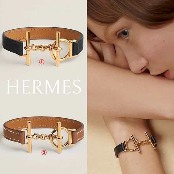 【HERMES】ゴールドレザークルーズ シングル ブレスレット 最終セール価格!】エルメス ゴールド×レザークルーズ シングル