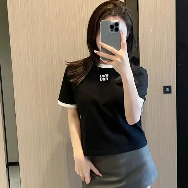 ★MiuMiu★刺繍ロゴ入り コットンジャージー Tシャツ 楽天市場】【中古】MIU MIU 23AW 刺繍ロゴ入り コットン