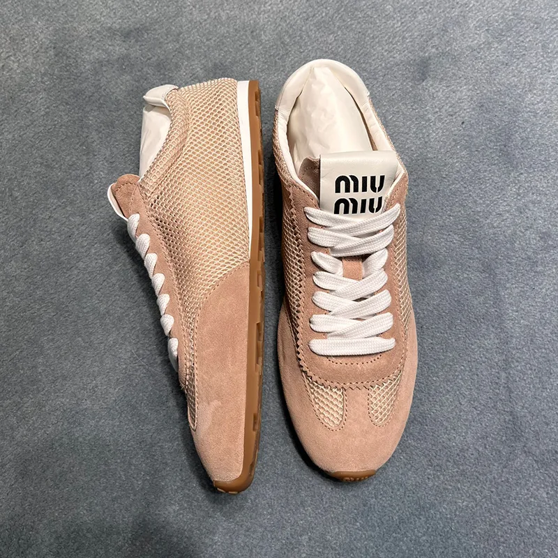 ◆完売前に◆【MiuMiu】Plume メッシュ×スエード スニーカー ◇完売前に◇ミュウミュウ パロディ Plume メッシュ×スエード