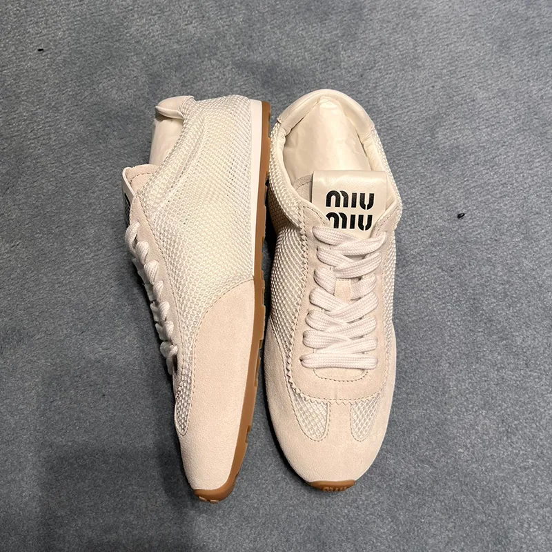 ◆完売前に◆【MiuMiu】Plume メッシュ×スエード スニーカー ◇完売前に◇ミュウミュウ パロディ Plume メッシュ×スエード