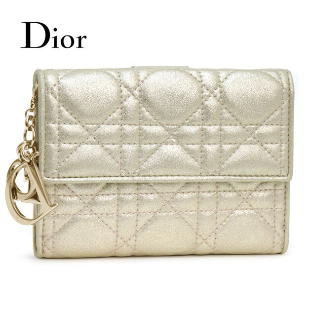 Dior ブラック キルティングレザー 二つ折り財布（Dior ブラック